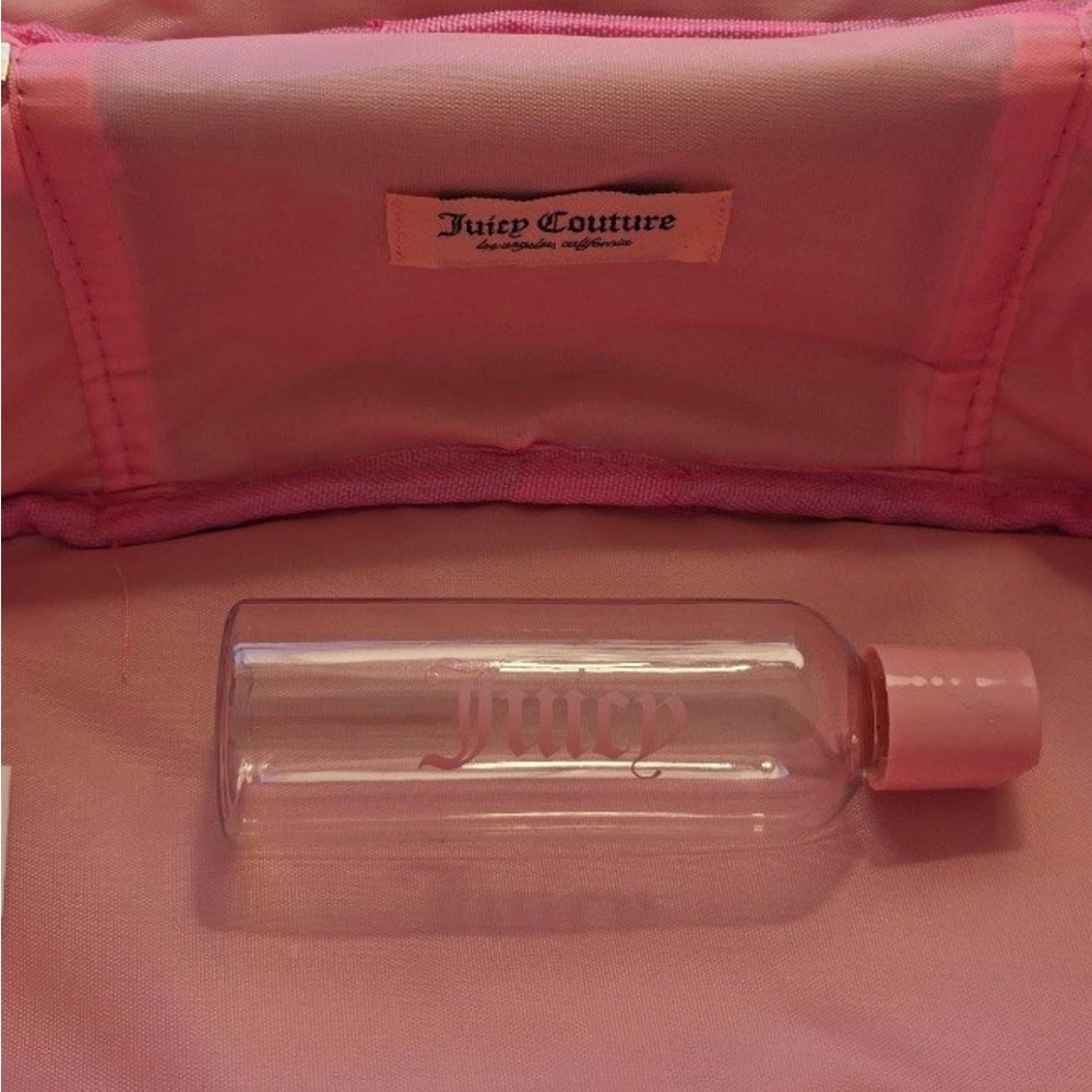 NWT- Juicy Couture Pink Faux-Fur Cosmetic Bag with Gold Accents - Picture 12 of 12